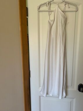 Aritzia Wilfred Nightwood Cream Halter Slip Dress